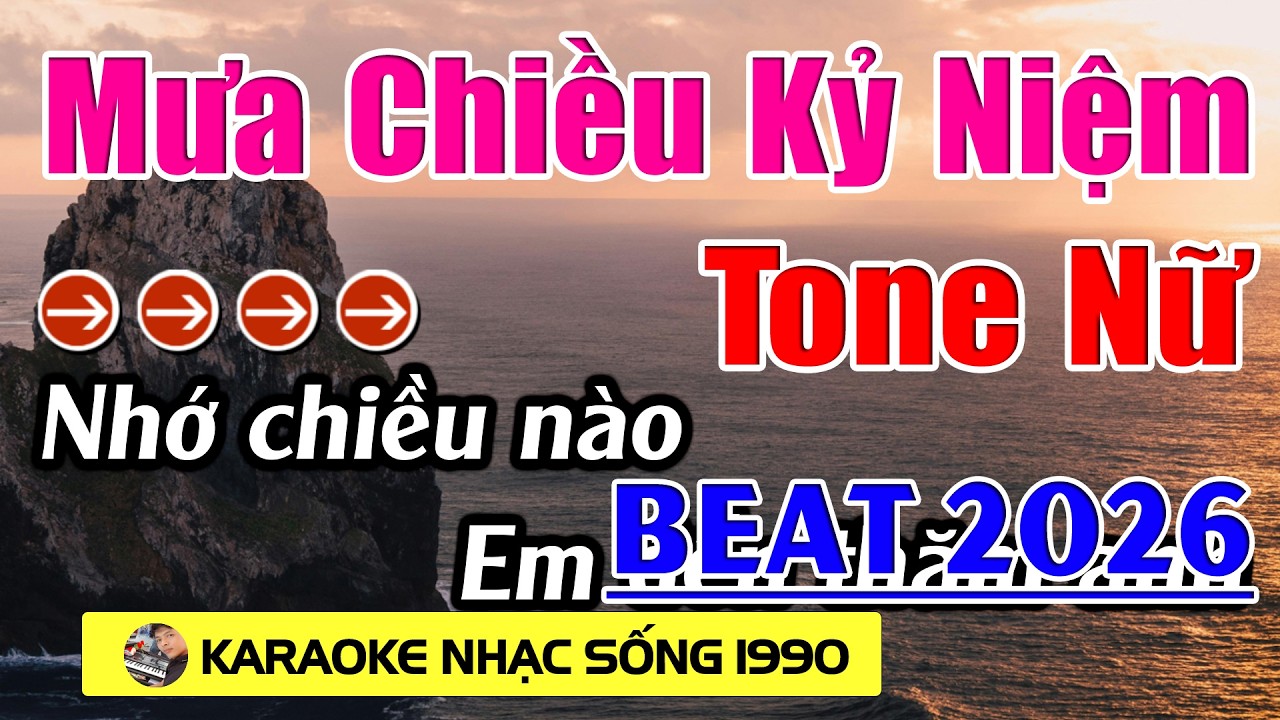 Mưa Chiều Kỷ Niệm - Karaoke Tone Nữ ( E ) - Beat Hay 2026 - Karaoke Nhạc Sống 1990 - Beat Mới