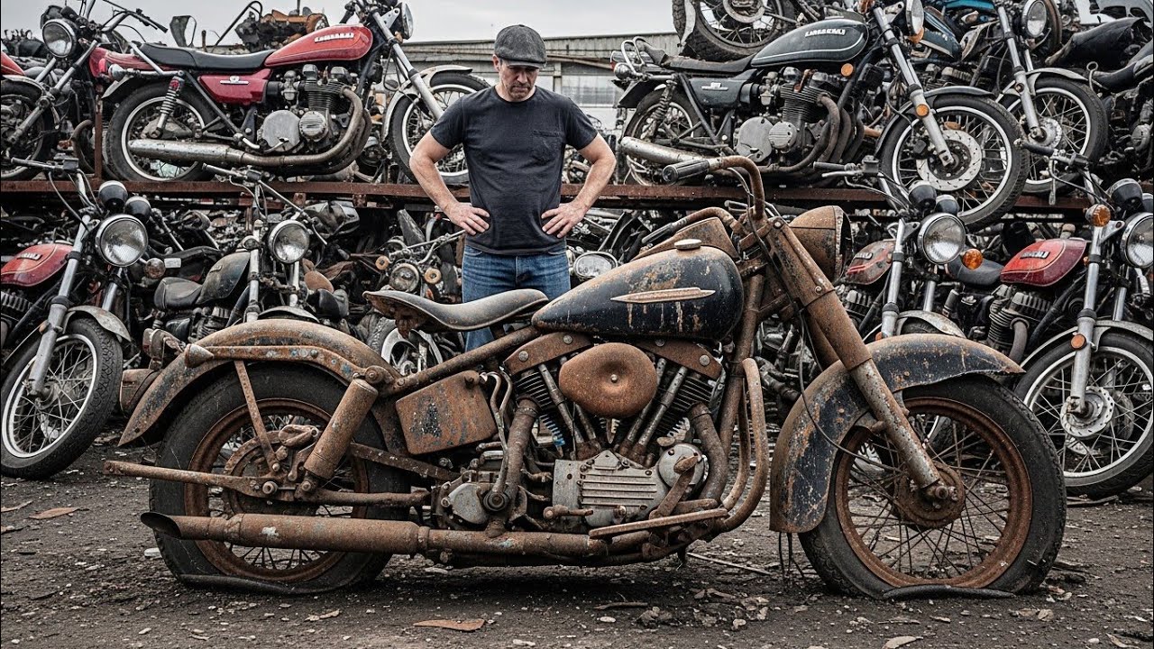 ASMR Restoration: Black Harley-Davidson Panhead 1952 Full Rebuild