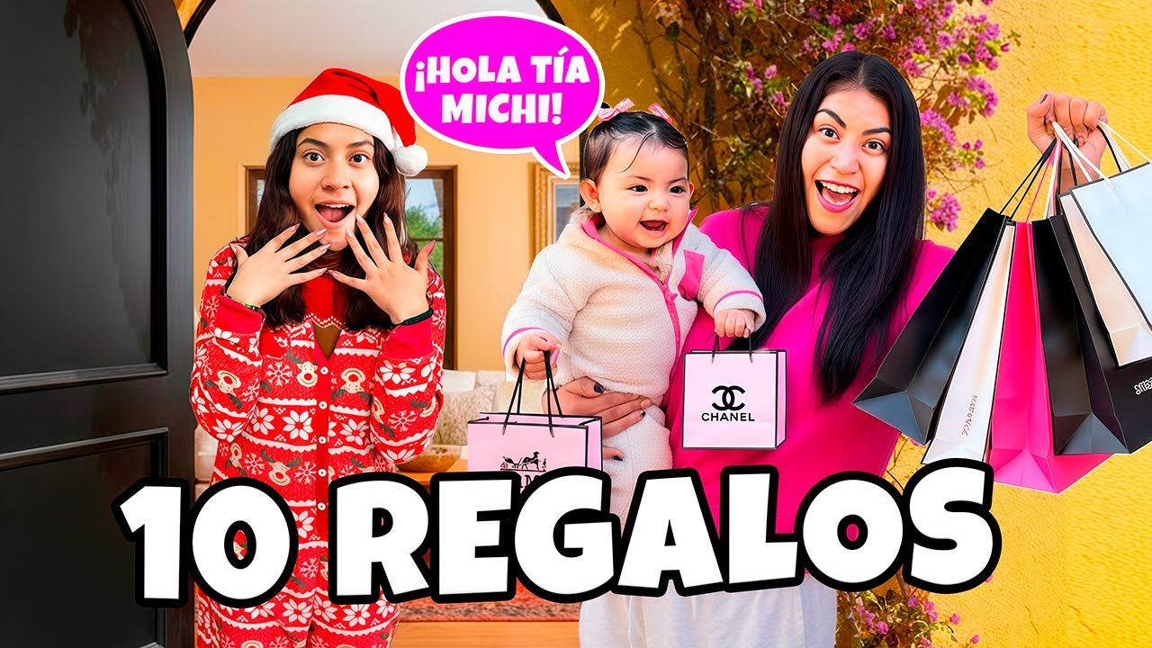Emmita le lleva 10 REGALOS a SU TÍA MICHI A SU CASA💄🕶️  ¿Qué le trajo?