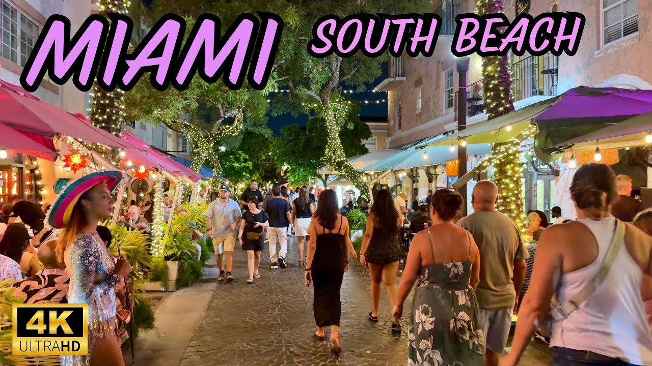 Miami Ocean Drive Night Walk to Española Way | Vibrant Summer Vibes