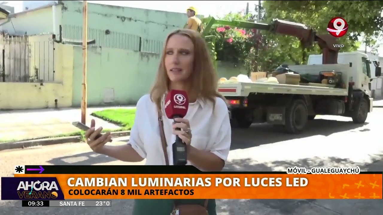 Cambian luminarias por luces led en Gualeguaychú