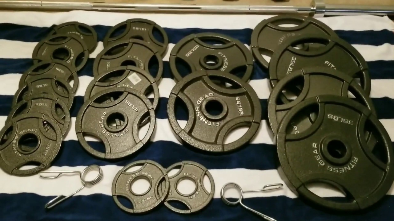 Fitness Gear Review 300lb Olympic Weight Set. Dicks Sporting Goods Store