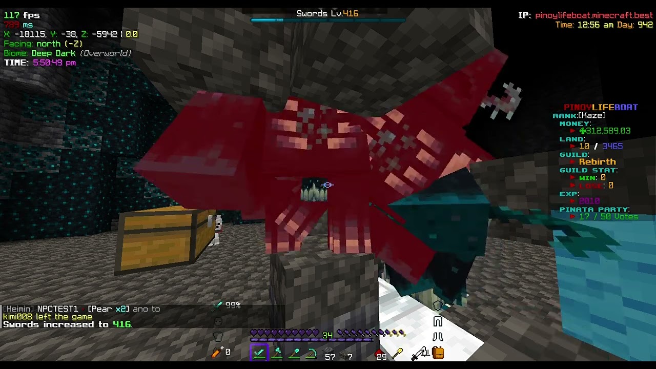 Minecraft Warden mcMMO exp farm