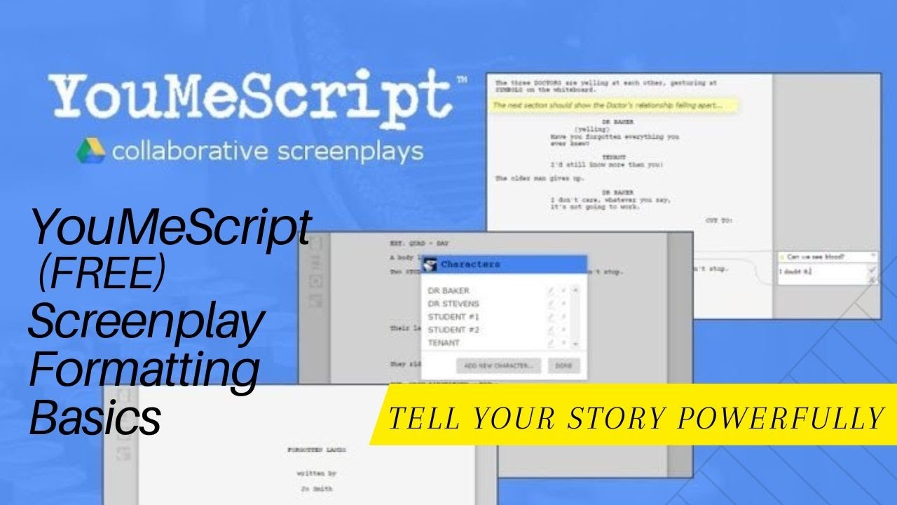 Screenplay Formatting Basics of YouMeScript