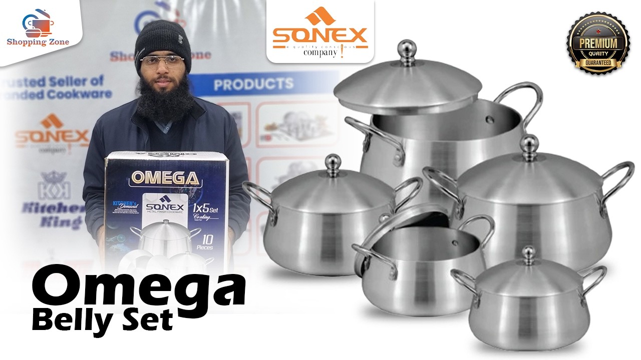 Sonex Metal Finish Omega Belly Set | Premium Quality Cookware | Strong, Elegant & Daily Cooking