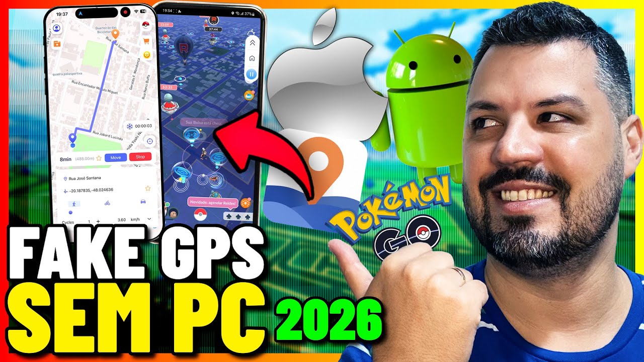 Como Usar FAKE GPS no POKEMON GO 2026 [iOS 18 e Android] SEM PC!