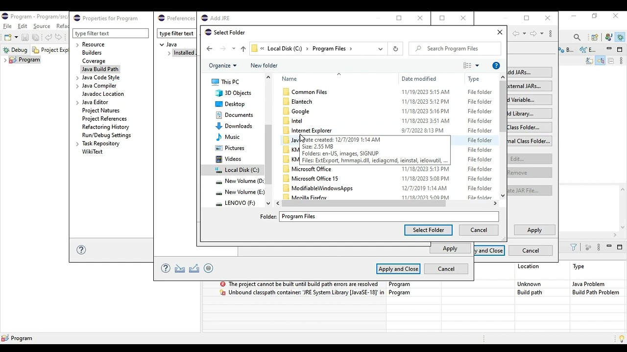 Eclipse IDE Build Path Problem: Unbound classpath container: 'JRE System Library'
