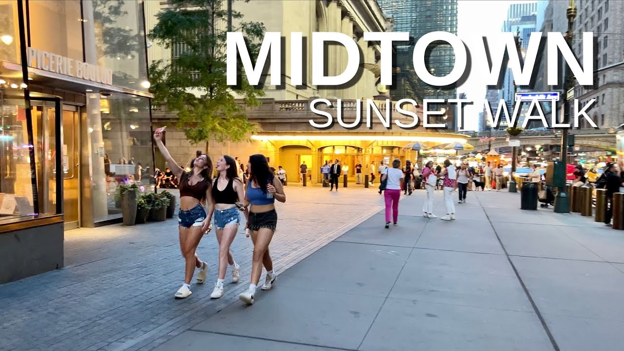 NEW YORK CITY Walking Tour [4K] - MIDTOWN - Sunset Walk
