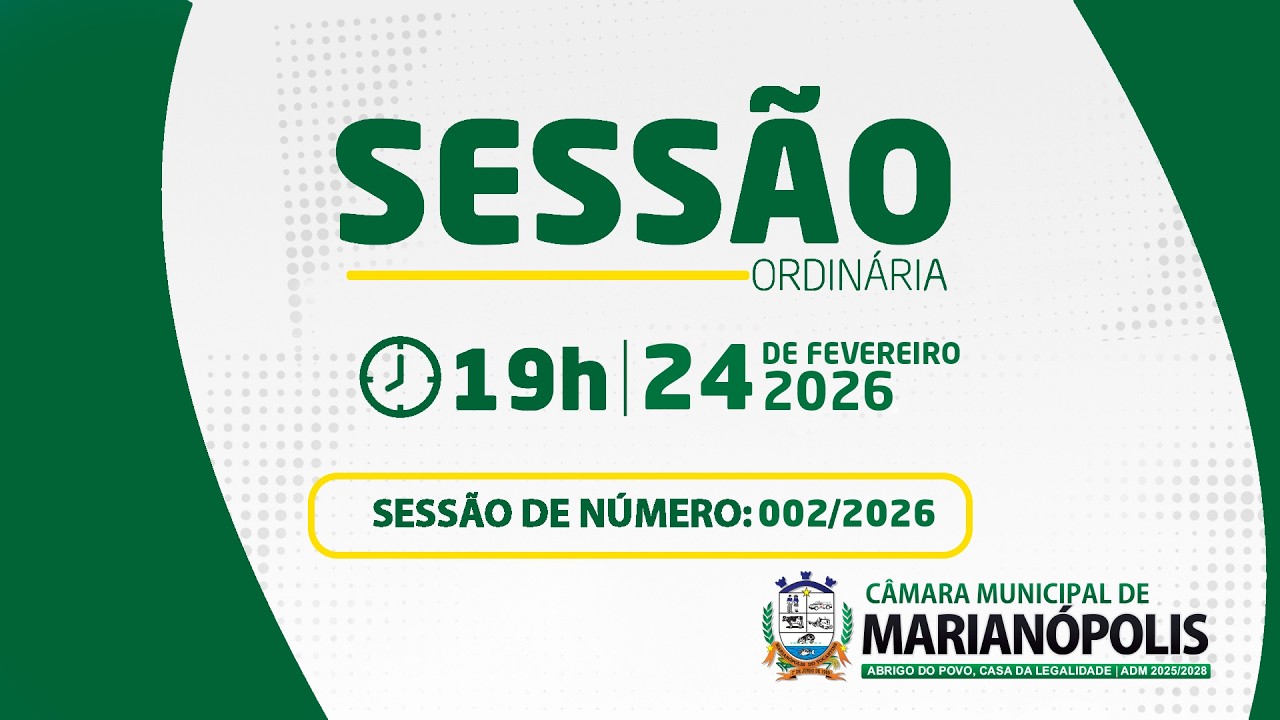02º Sessão Ordinária - 24/02/2026 - Câmara de Marianópolis do Tocantins - TO