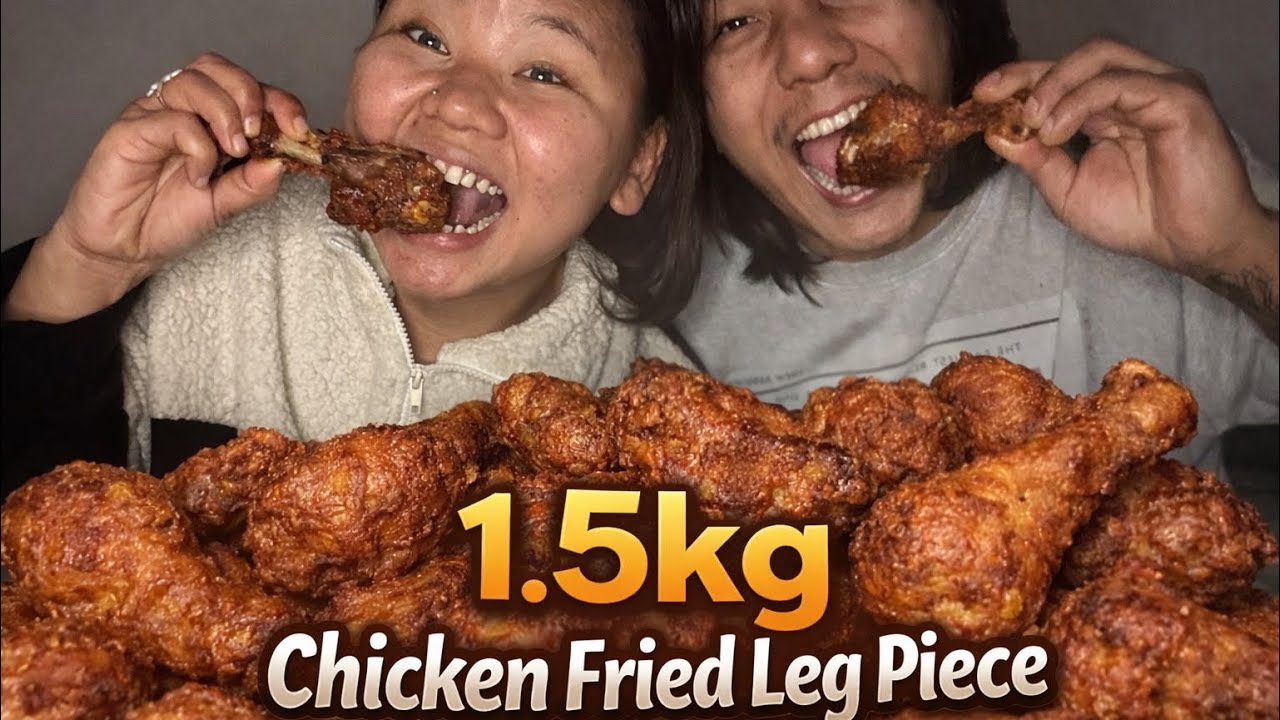👉 1.5 KG Crispy Chicken Leg Piece Mukbang | First Video | SR food diaries | #mukbang #chicken 