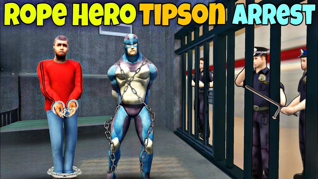Rope Hero Tipson Arrested On Vice Town Jail | In Rope Hero Vice Town | Junnu Malik Gaming