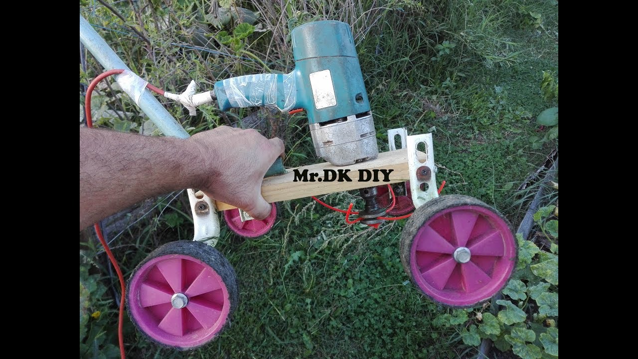 HOME MADE AMAZING IDEA/How to make GRASS CUTTER Using Electric drill /DIY