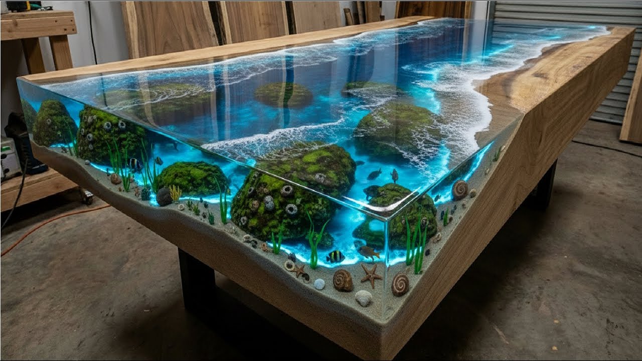 TOP Most Beautiful Epoxy Table Designs Using Resin Casting Technique Combined with Stone and Wood