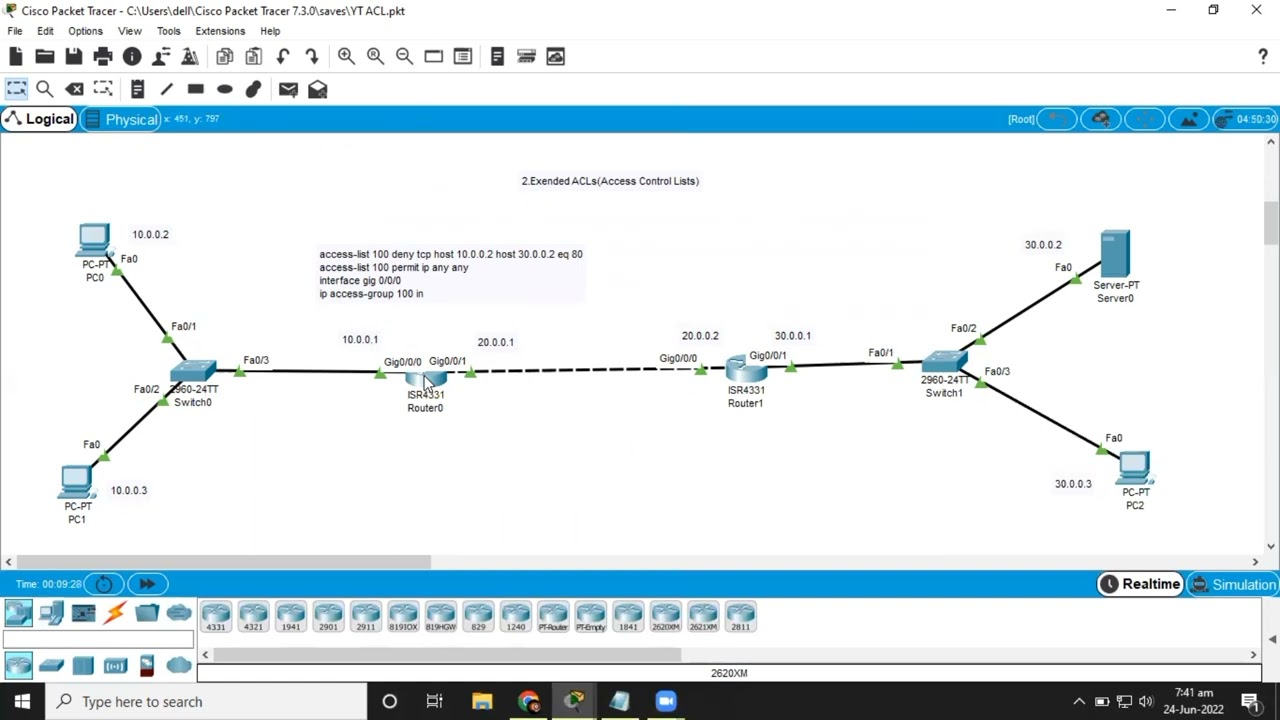 extended acl configuration | extended access list cisco | acl | Packet Tracer | Urdu/Hindi