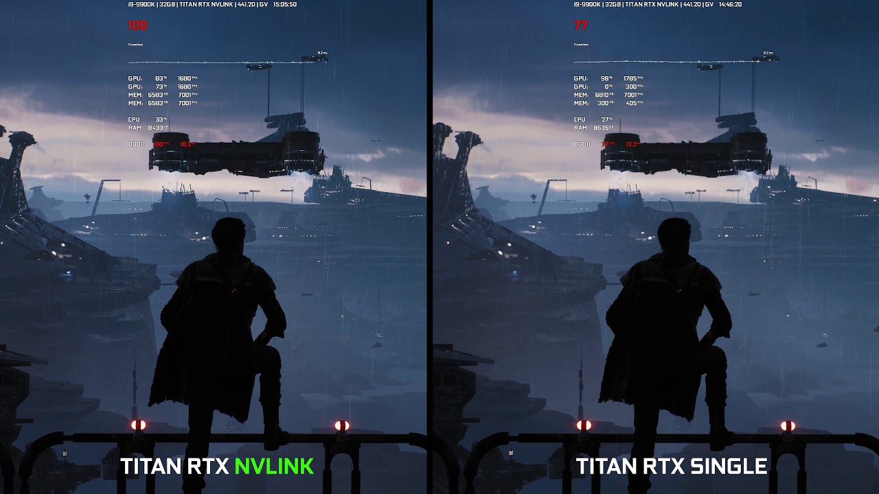 Star Wars Jedi  Fallen Order 4K EPIC graphics TITAN RTX NVLINK (SLI) Comparison