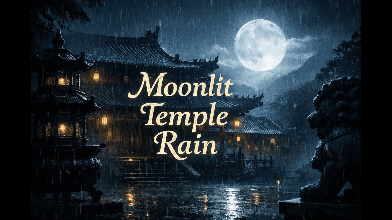Moonlit Rain at Ancient Chinese Temples | Deep Meditation & Inner Peace