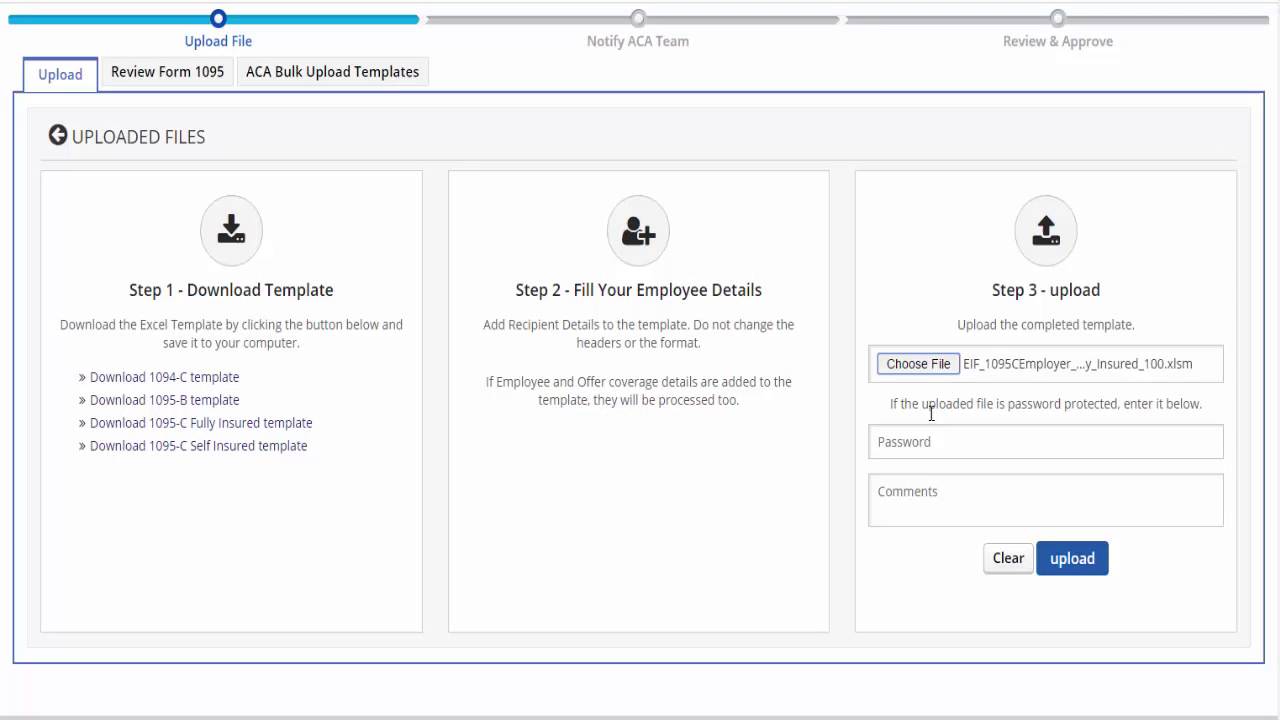 How to E file with ExpressACAForms
