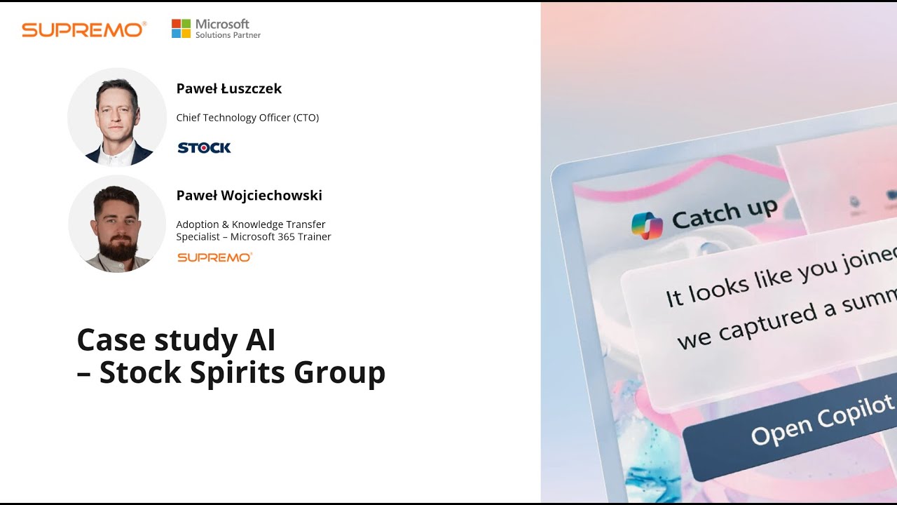 CASE STUDY: Microsoft Copilot i AI w Stock Spirits Group – Paweł Łuszczek, Chief Technology Officer