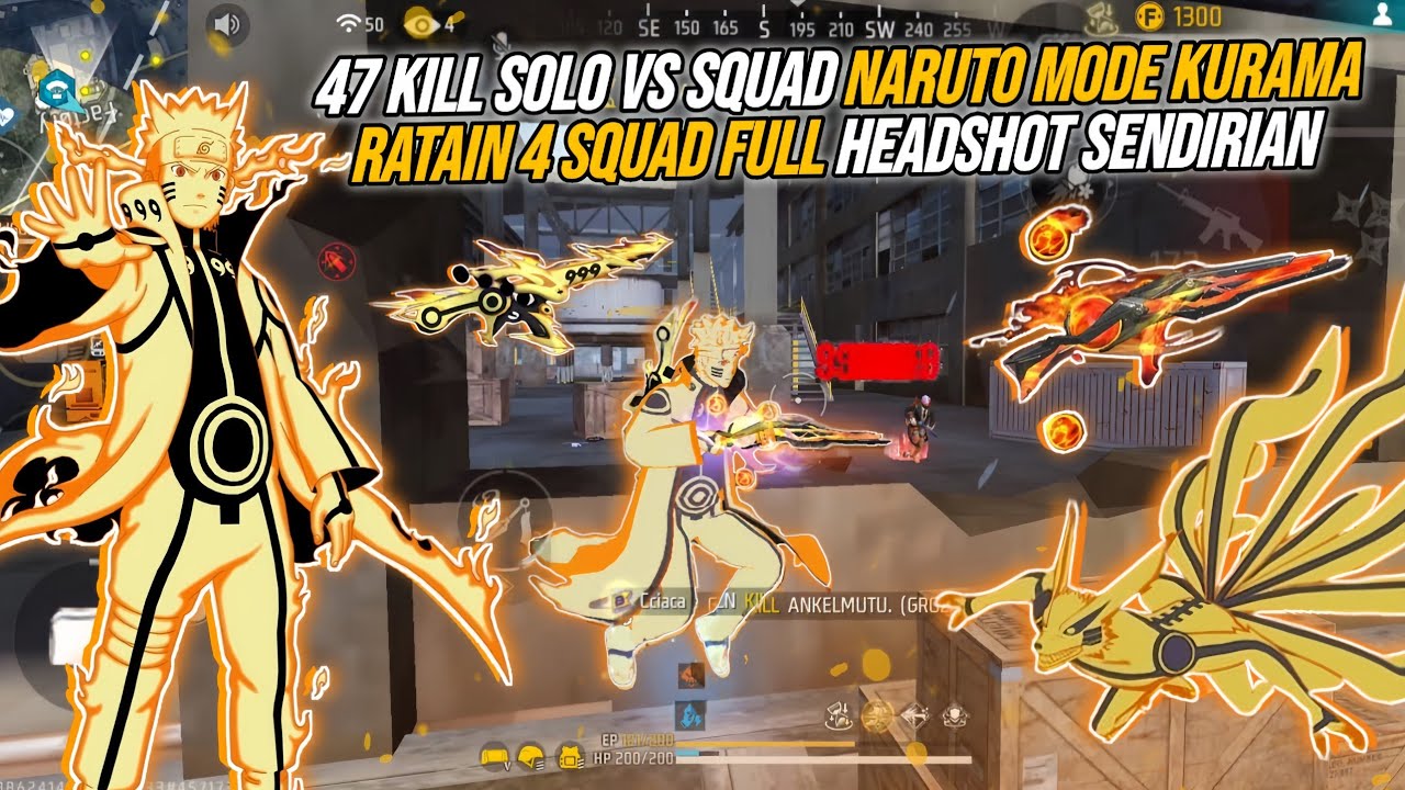 47 KILL SOLO VS SQUAD FULL NARUTO MODE KURAMA !!! RATAIN 4 SQUAD FULL HEADSHOT SENDIRIAN DI BERMUDA🔥