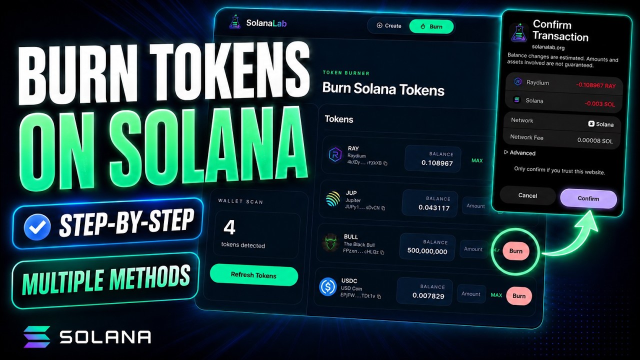 Burn Tokens Solana & Reduce Token Supply (Phantom/Pumpfun/LP)