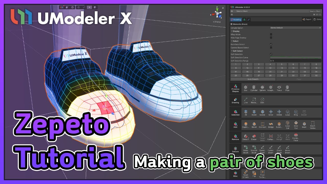 UModeler X - Zepeto Tutorial making a pair of shoes
