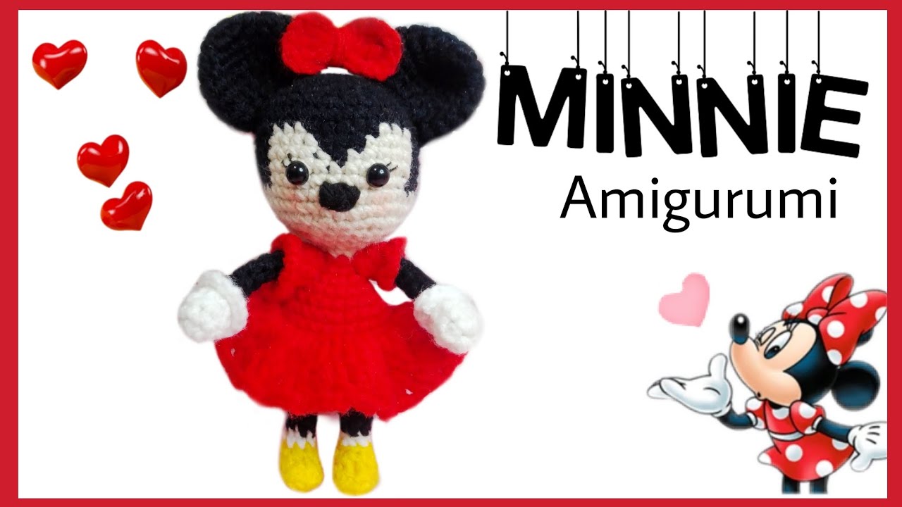 Minnie Amigurumi ( pequena, chaveiro) passo a passo. #amigurumi #minnie #crochet