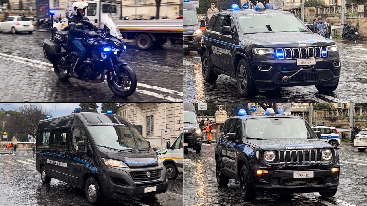 CORTEO POLIZIA PENITENZIARIA GOM IN SIRENA E EMERGENZA/ITALIAN PRISON POLICE IN EMERGENCY