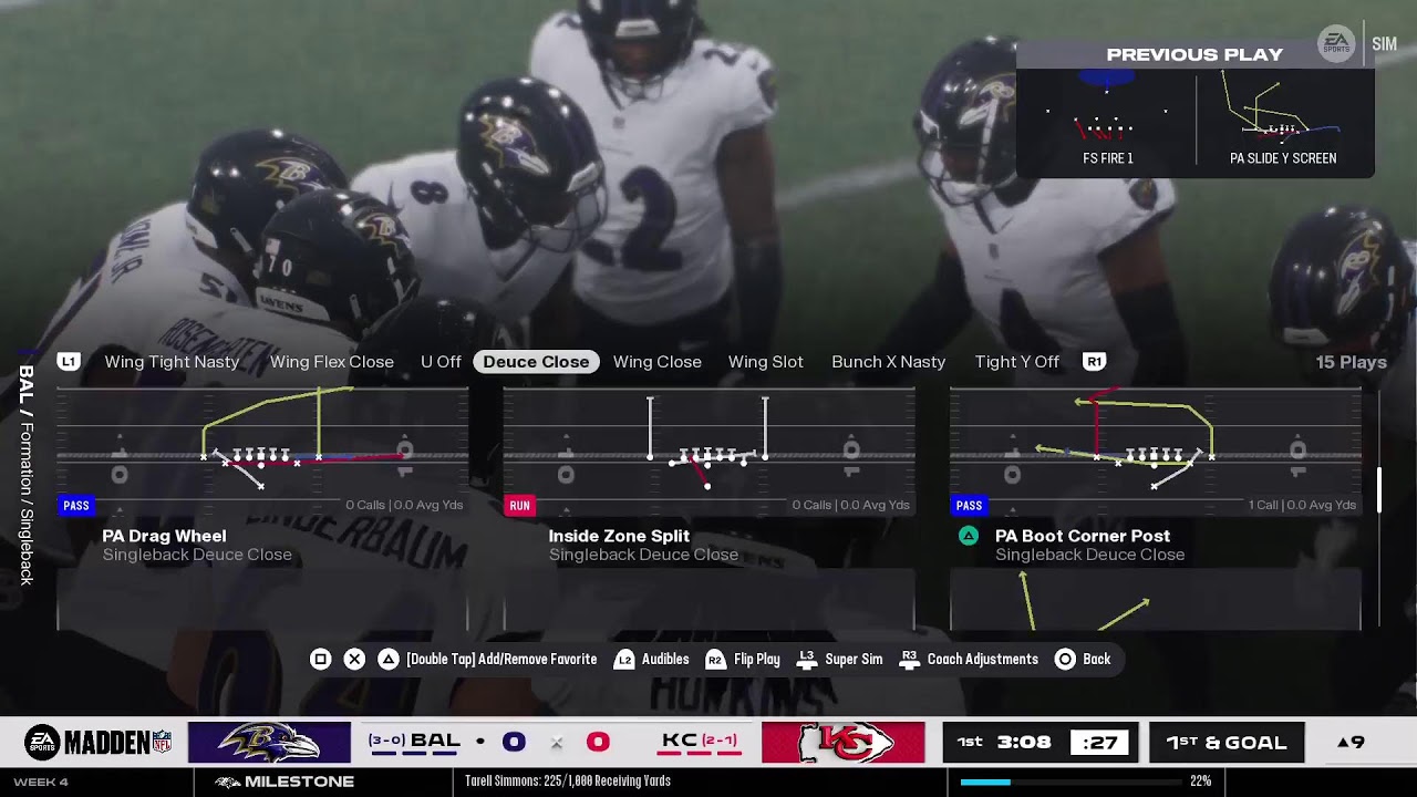 NFL Madden: Ravens @ Chiefs Season 1 Week 4