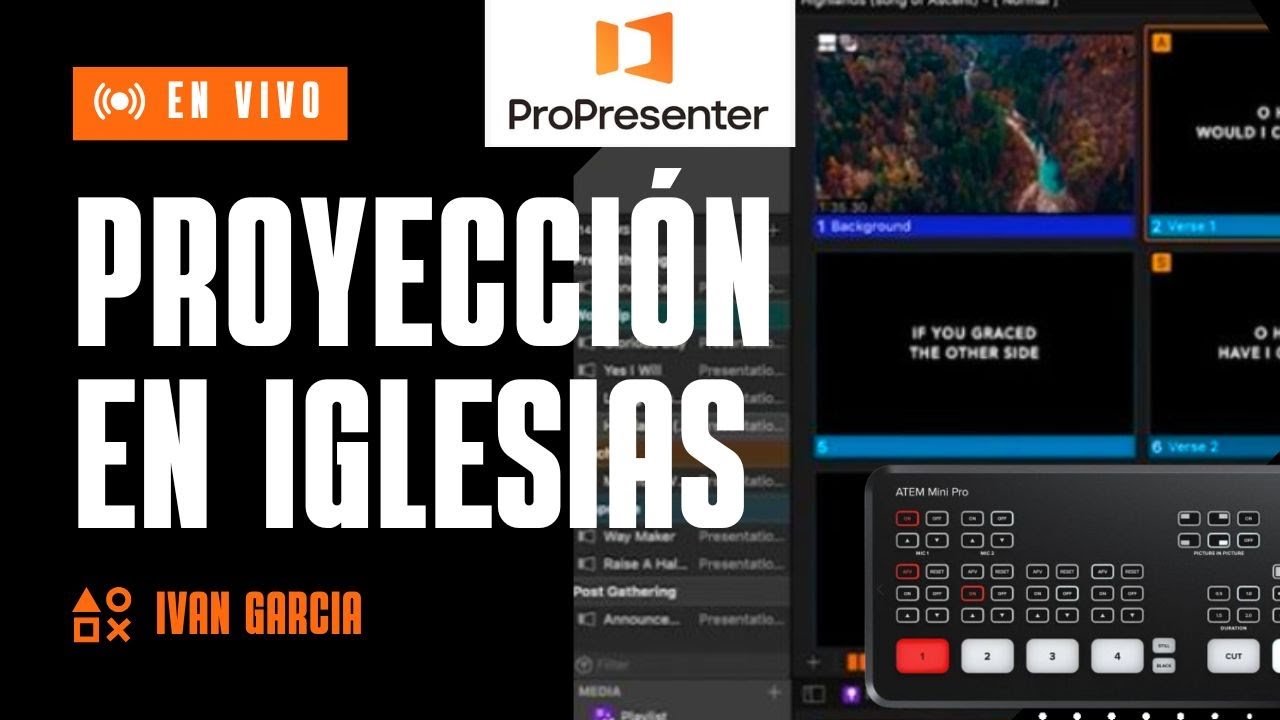 Configuración de Proyectores y pantalla  en Iglesia con ProPresenter y ATEM Mini Pro