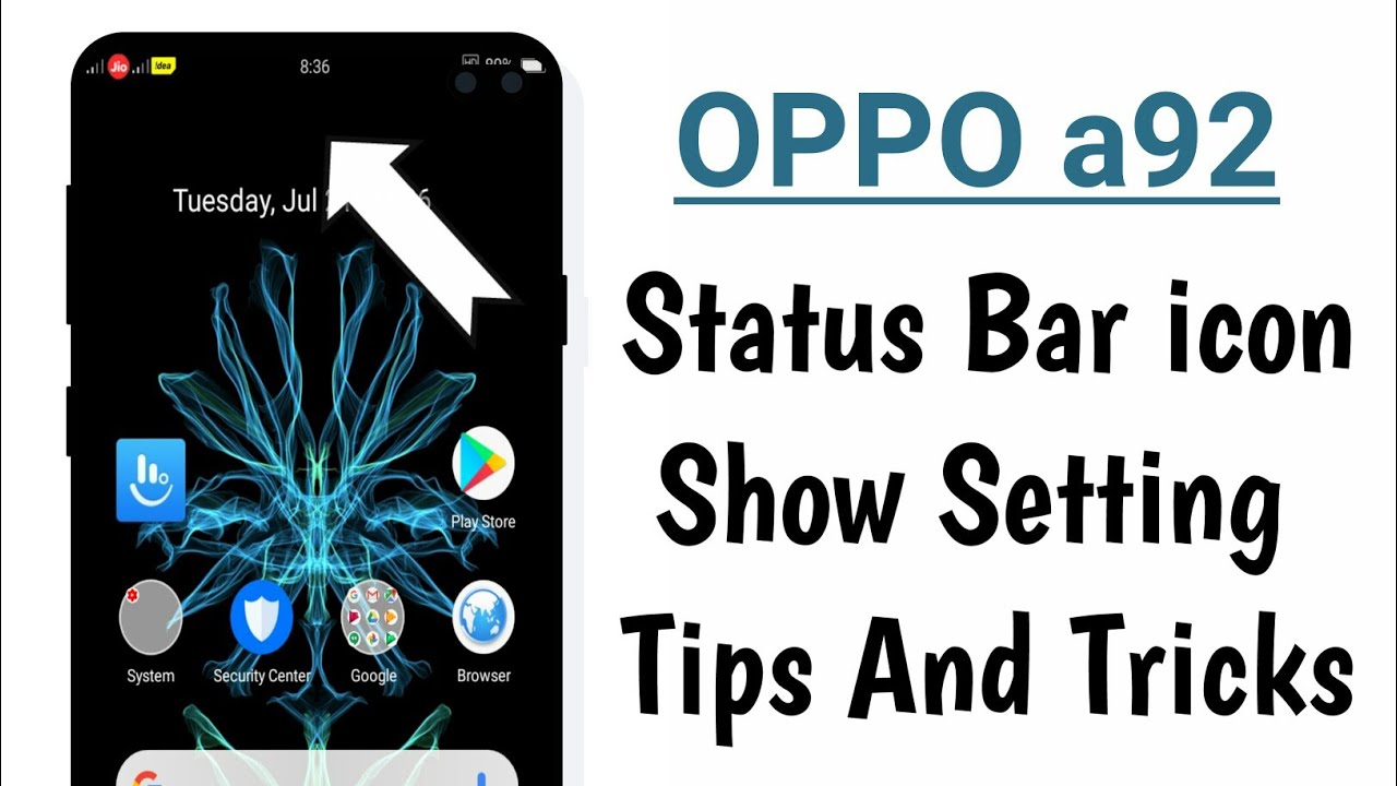 OPPO a92 Status Bar icon Show Setting Tips And Tricks