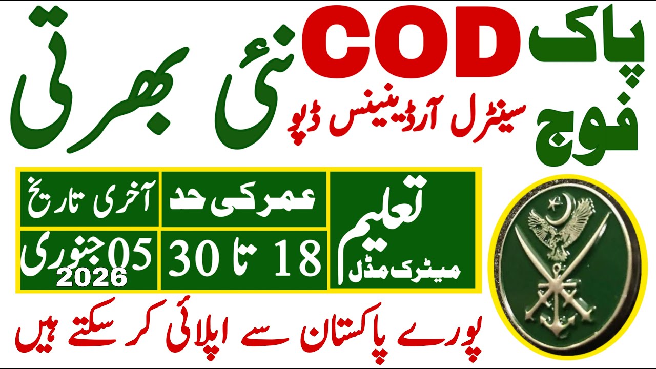 Pakistan Army Central Ordenance Depo Latest Jobs 2025 | Pak Army Job | Technical Job Info 1.0
