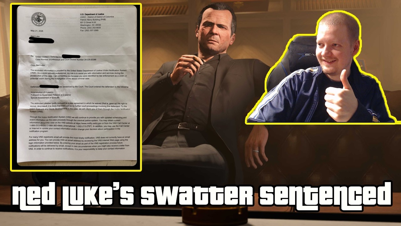 The Swatter Who Harassed Ned Luke  ( Michael De Santa Voice Actor )  Sentenced To 4 Years In Prison
