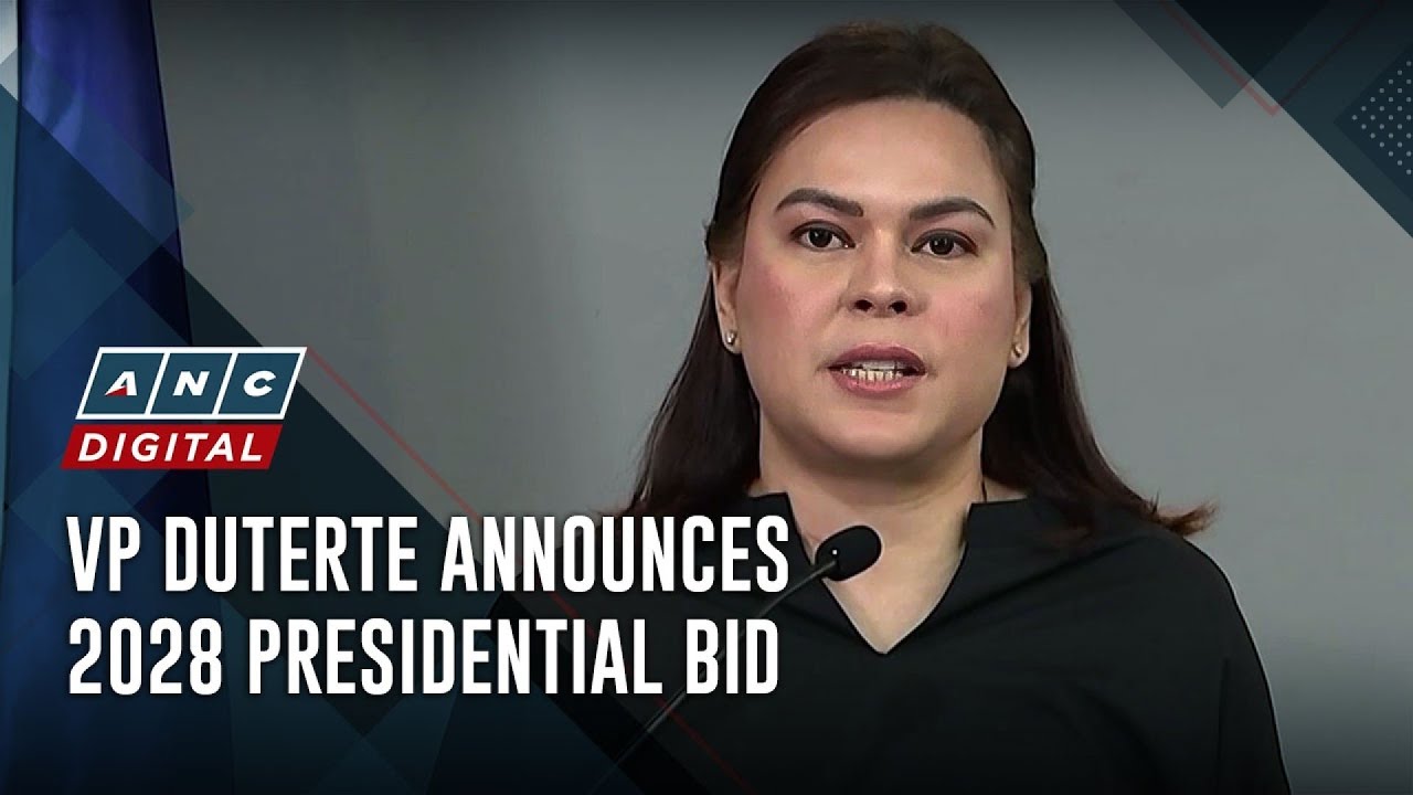 VP Duterte announces 2028 presidential bid