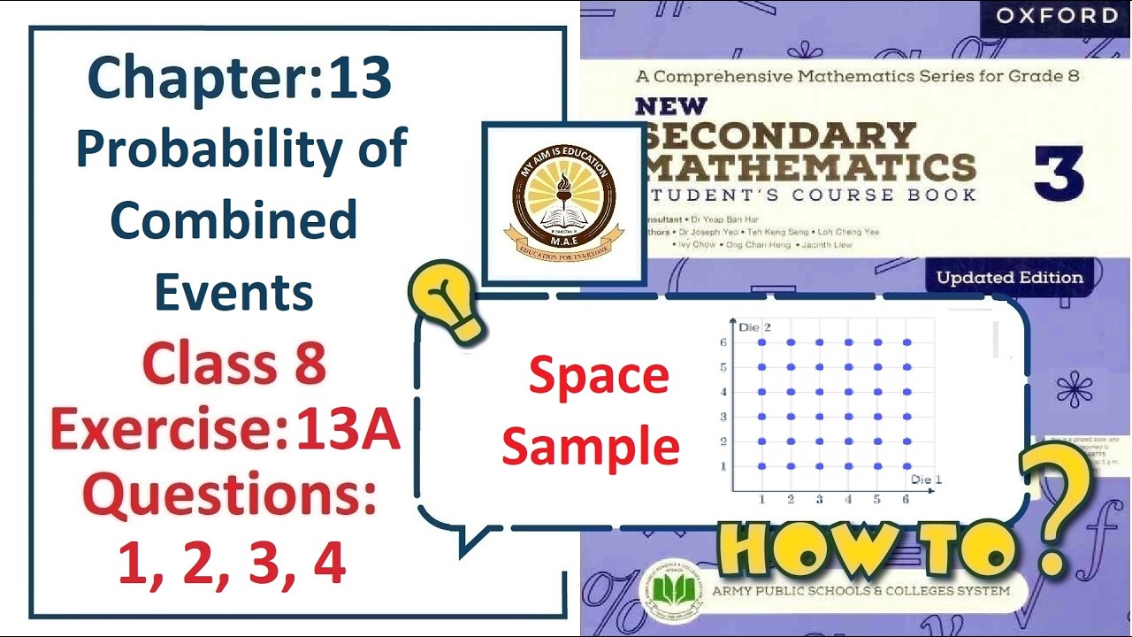 Exercise 13A Question 1, 2, 3, 4  – (Sample Space)  Complete solution – APS Math Class 8.