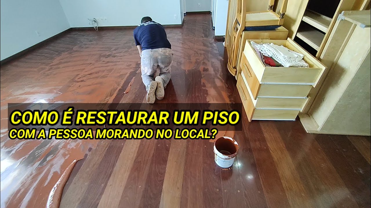 COMO É RESTAURAR UM PISO DE MADEIRA *MORANDO NO LOCAL?*
