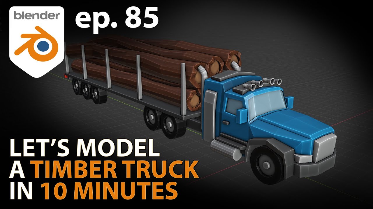 Let's Model a TIMBER TRUCK in 10 MINUTES - Ep. 85 - Blender 2.93