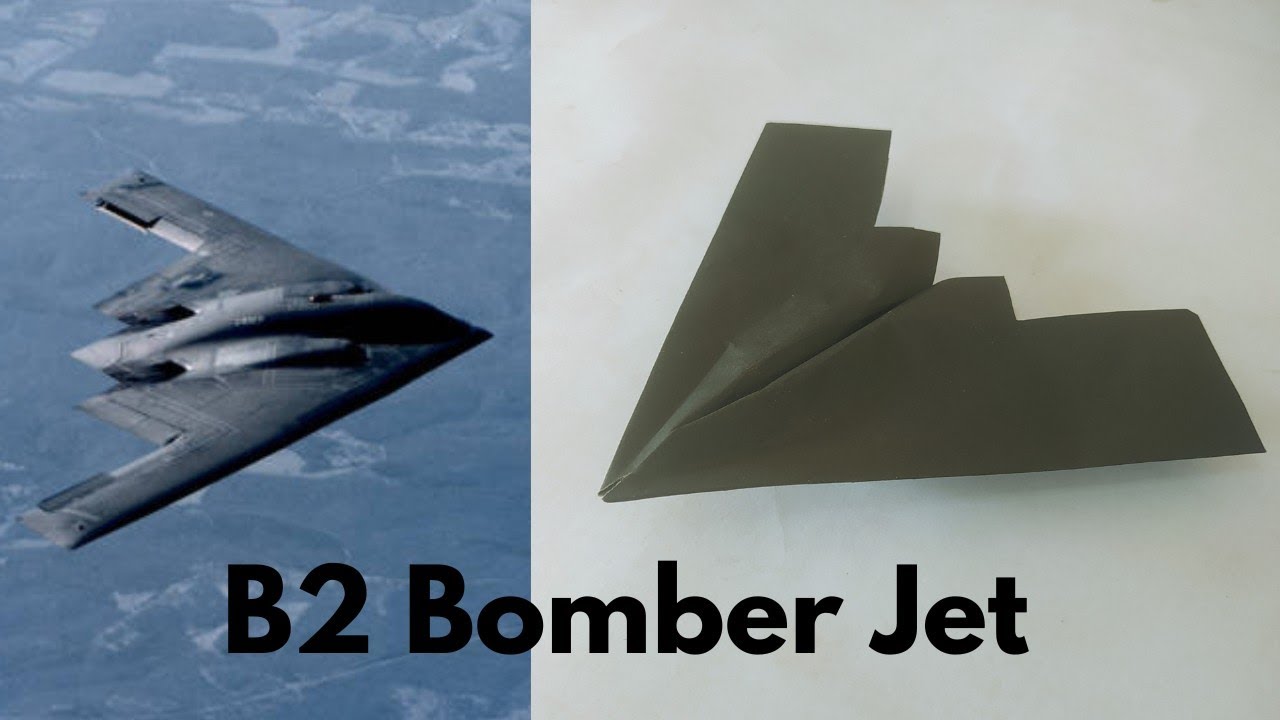 B2 Bomber Jet (Paper plane no glue) | How to Make a paper airplane 