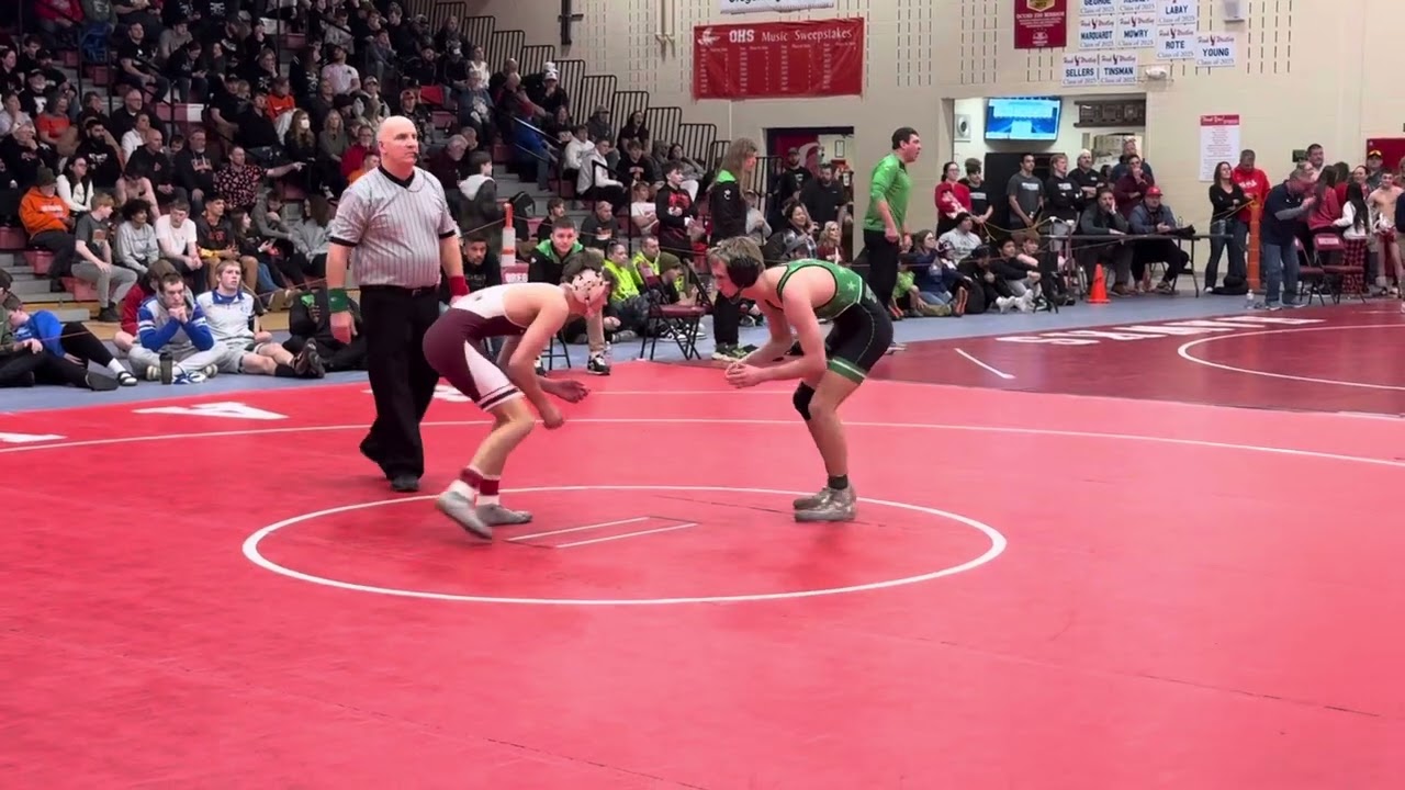 2025-02-14 Sectional Quarter - Lincoln Hoger (Wheaton Academy) tech over Logan Thome (Rock Falls)