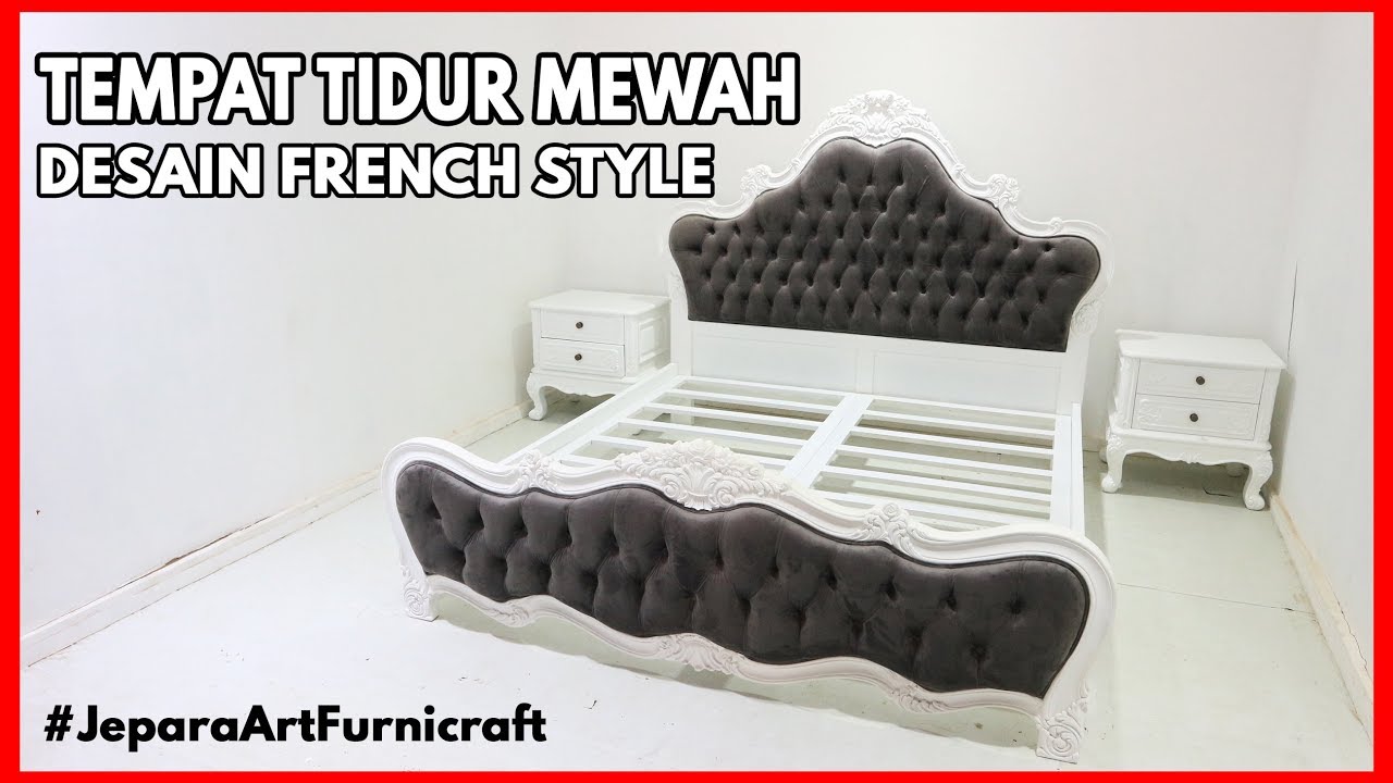 Tempat Tidur Mewah Ukir Klasik French Style Jepara Terbaru