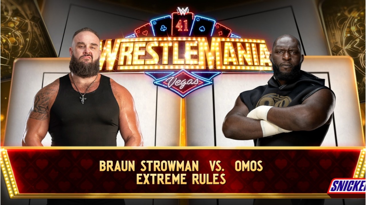 Ring Couldn’t Handle Them! Braun Strowman vs Omos WrestleMania 🔥