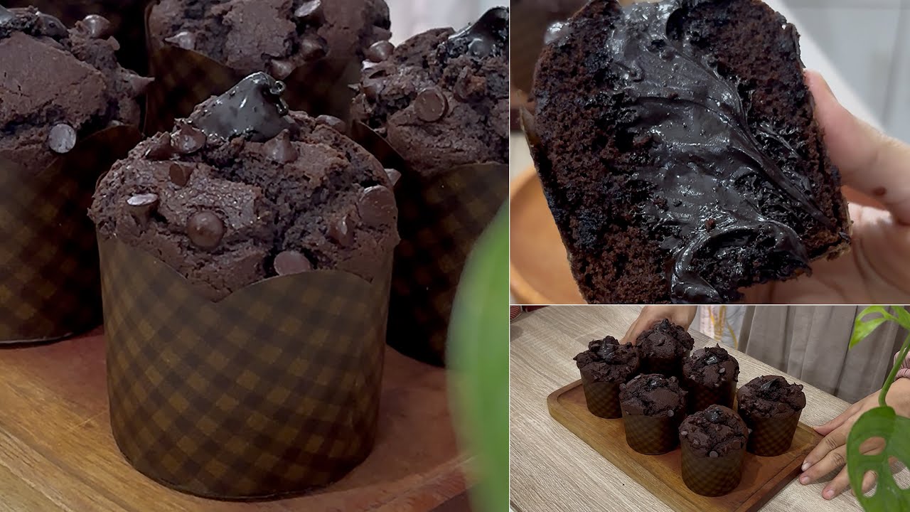 Modal 5 ribuan/ pcs bisa jadi Double Chocolate Muffin super Moist & Lumer, auto ludes diserbu!
