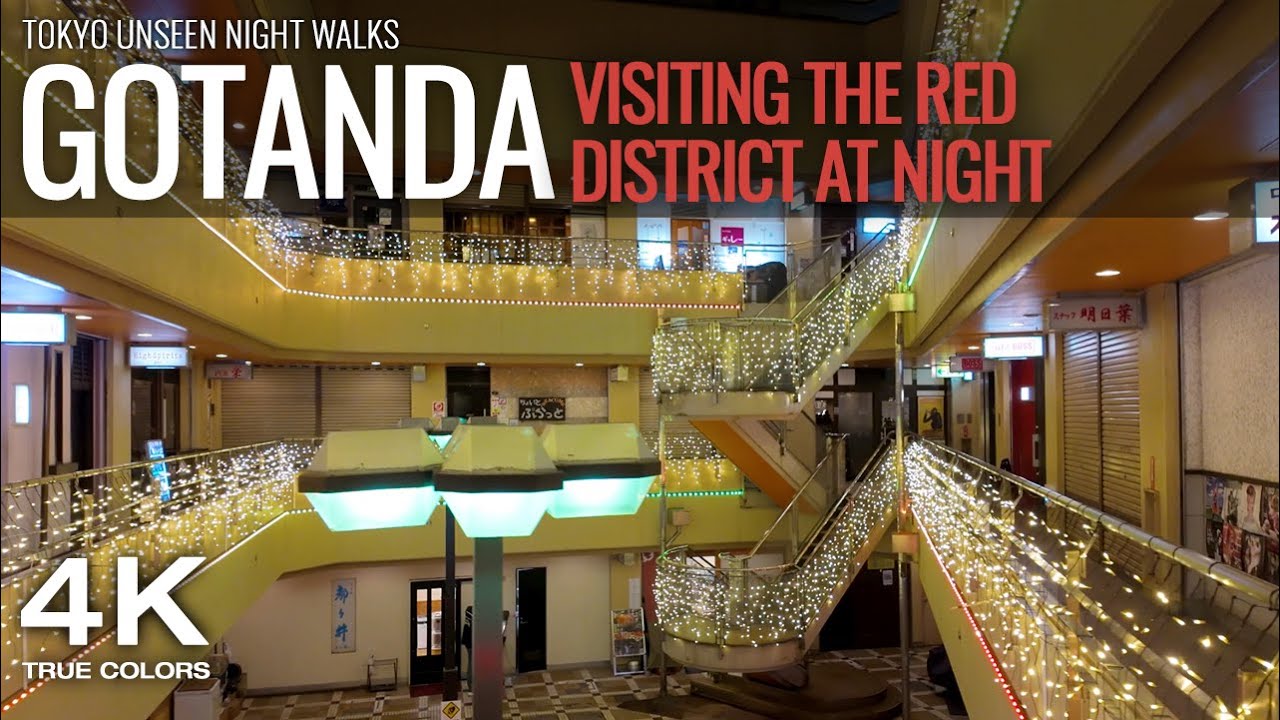 Gotanda red district Walk in Tokyo - Riverside and red district - 4K - 3D audio