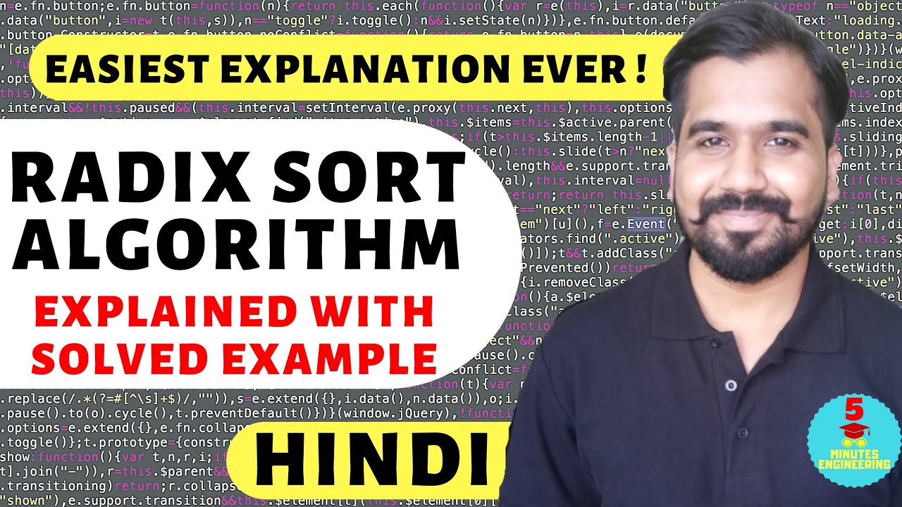 Radix Sort Algorithm Explained With Solved Example in Hindi l Design And Analysis Of Algorithm