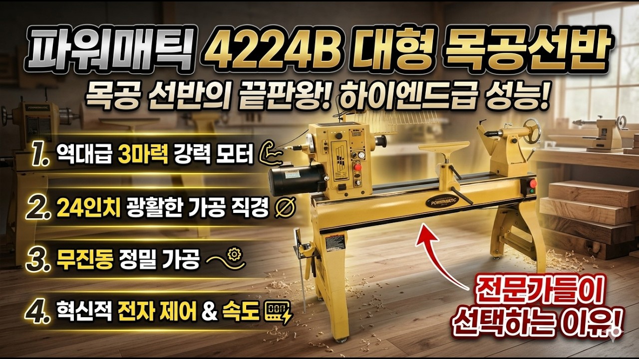 파워매틱 대형목선반 (4224B) 사용방법 설명 #송부장목공기계 #목공기계 #4224B #파워매틱 #목선반 #목공선반 #3520C #우드터닝 #가리