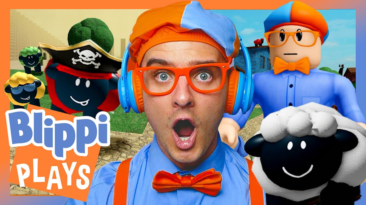 Blippi Plays 'Find the Sheep' on Roblox! | Blippi Plays Roblox! | Video Games for Kids