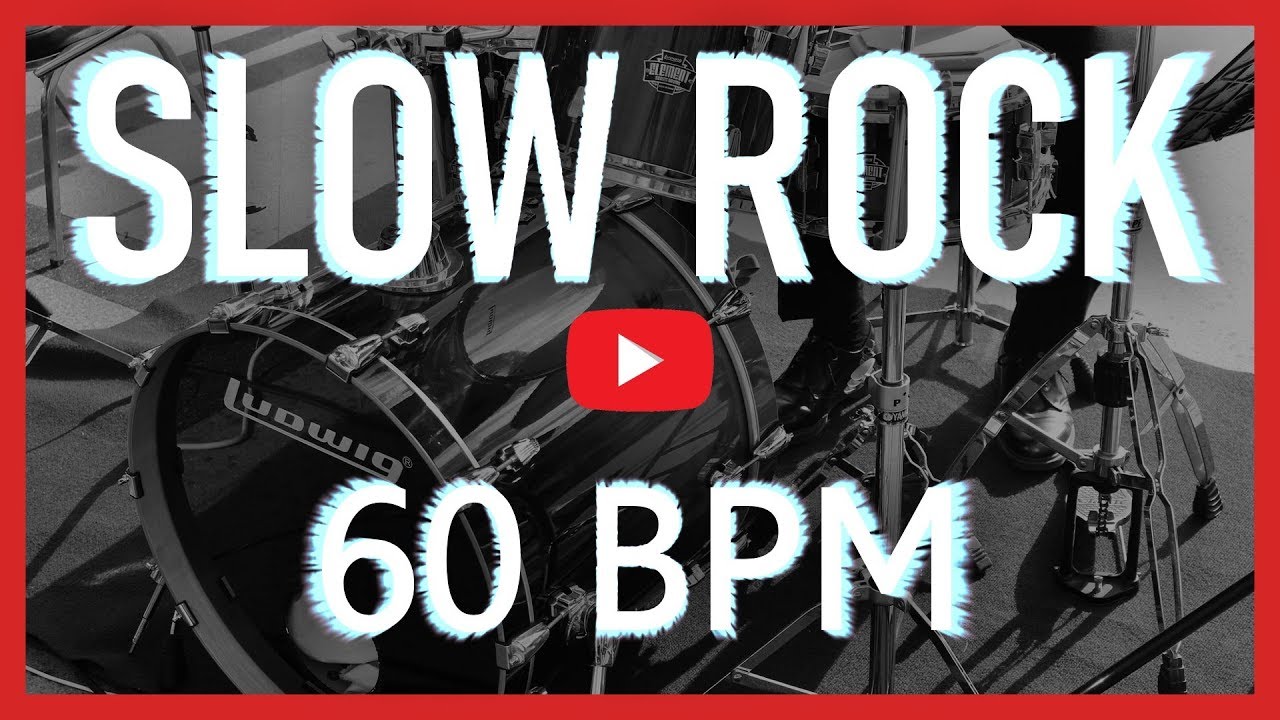 Slow Hard Rock Drum Track 60 BPM Simple Slow Rock Drum Beat (HQ,HD)