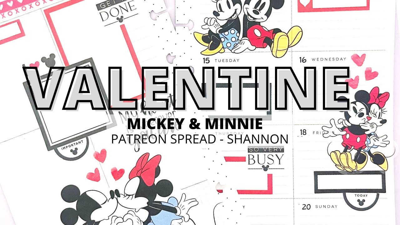 PLAN WITH ME | CUSTOM PATREON SPREAD | SHANNON | VALENTINE MICKEY & MINNIE