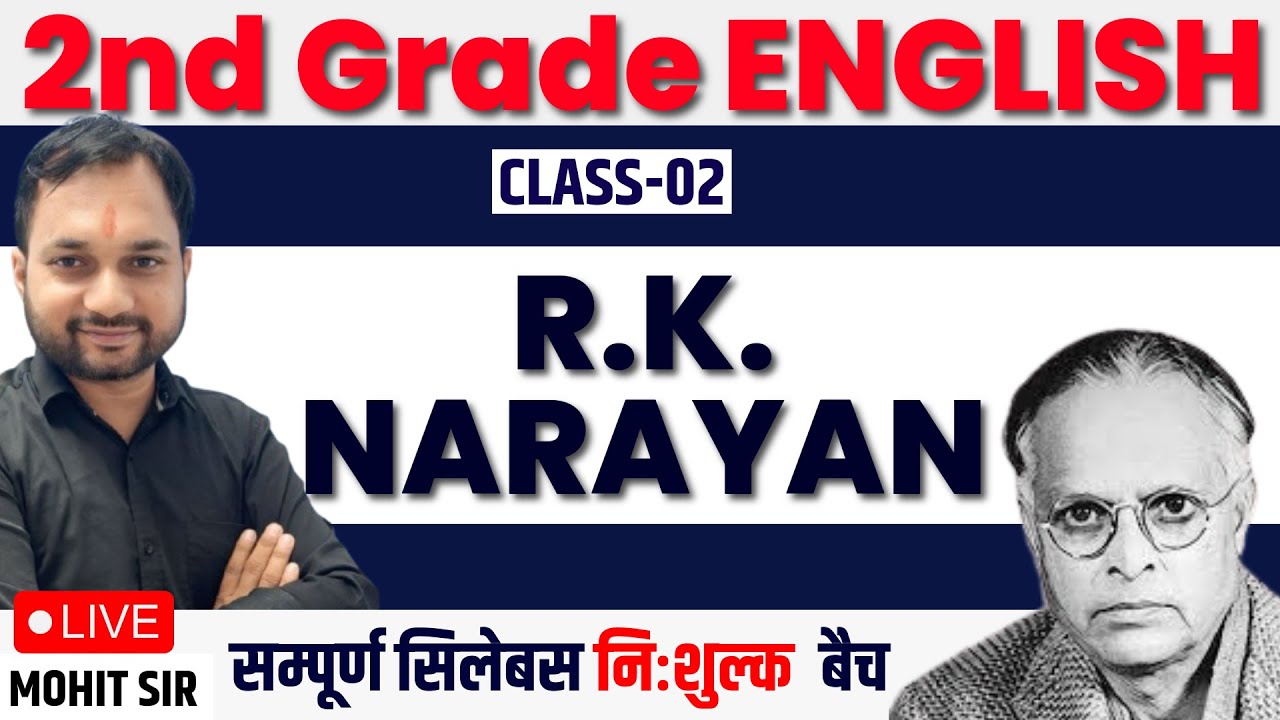 CLASS-02 | R. K. NARAYAN |  ENGLISH LITERATURE MCQ | 2nd GRADE ENGLISH | ENGLISH KRANTI | MOHIT SIR