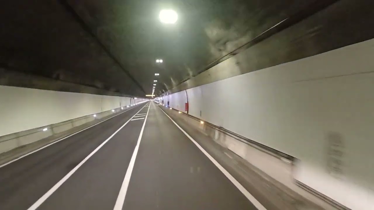 Crossing with truck through the Cadi tunnel in Spain towards France