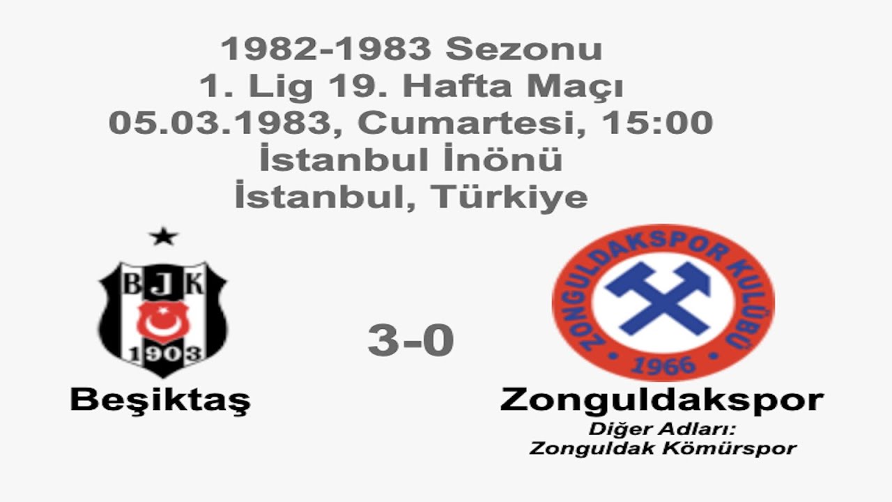 Beşiktaş 3-0 Zonguldakspor 05.03.1983 - 1982-1983 Turkish 1st League Matchday 19